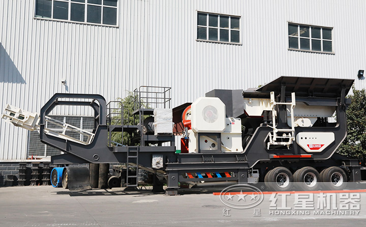 輪胎移動給料+顎破一體機