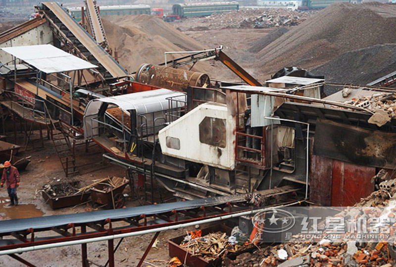 輪胎移動建筑垃圾制沙生產線